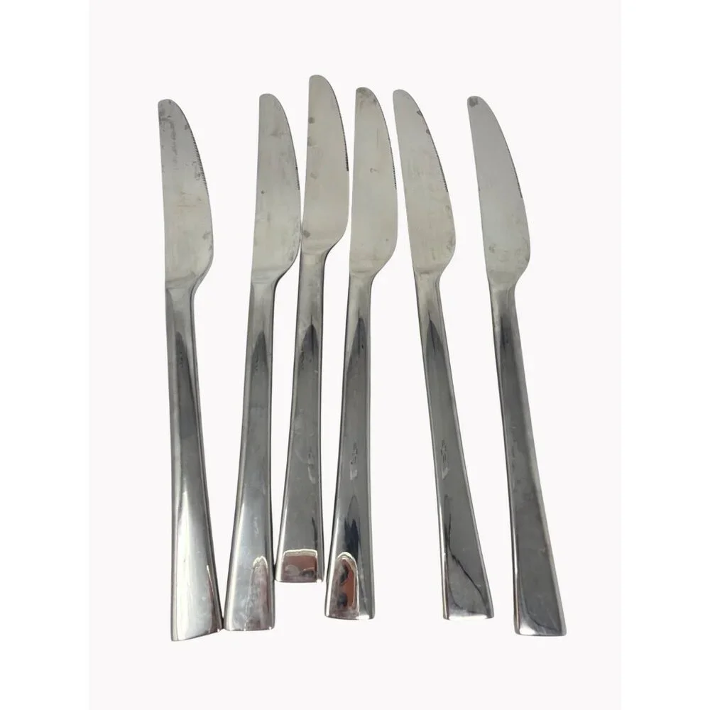 Mikasa Rockford Stainless Steel Flatware Set of 6 Table Knives 9in Glossy Finish